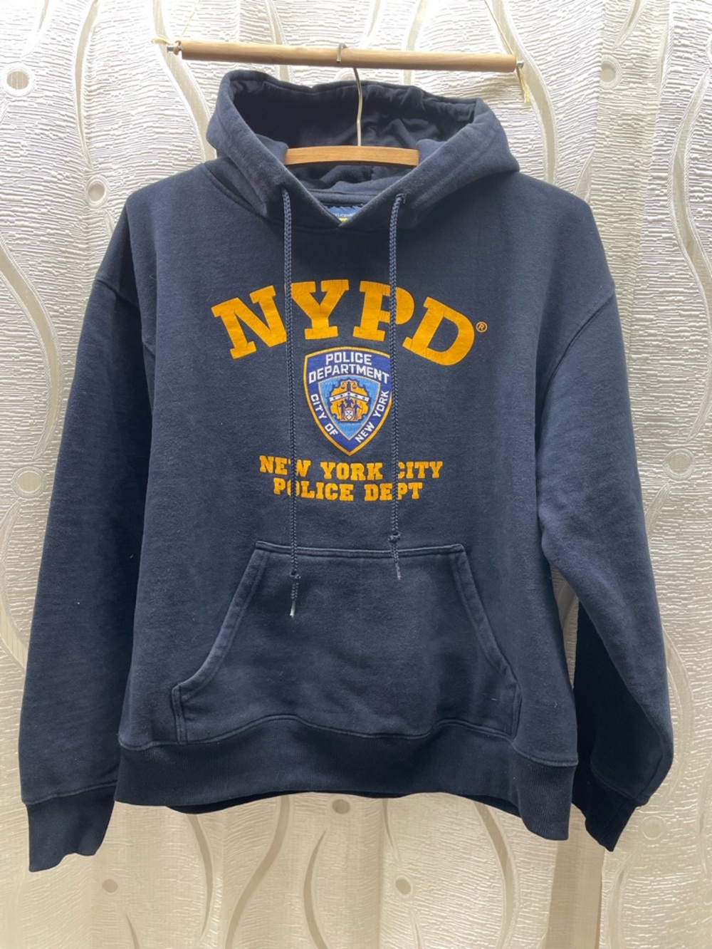 NYPD Hoodie Pullover Unisex Medium Navy Blue Good Graphic‎ Logo Sweatshirt